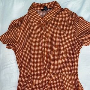 Orange Patterned Romper